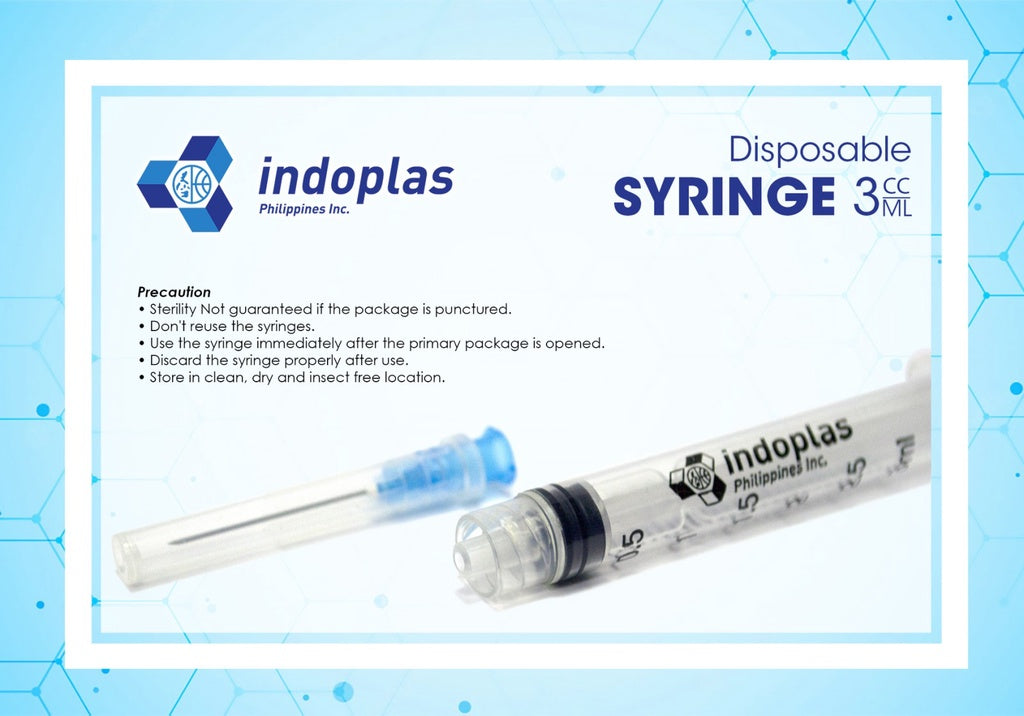 Indoplas 3cc Disposable Syringe 23 G x 1"