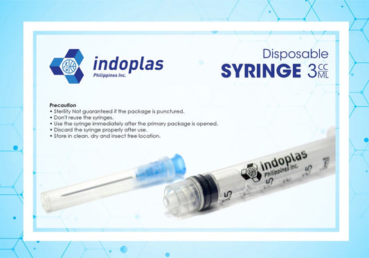Indoplas 3cc Disposable Syringe 23 G x 1"